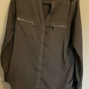 Calvin Klein Gray Shirt Silver Details